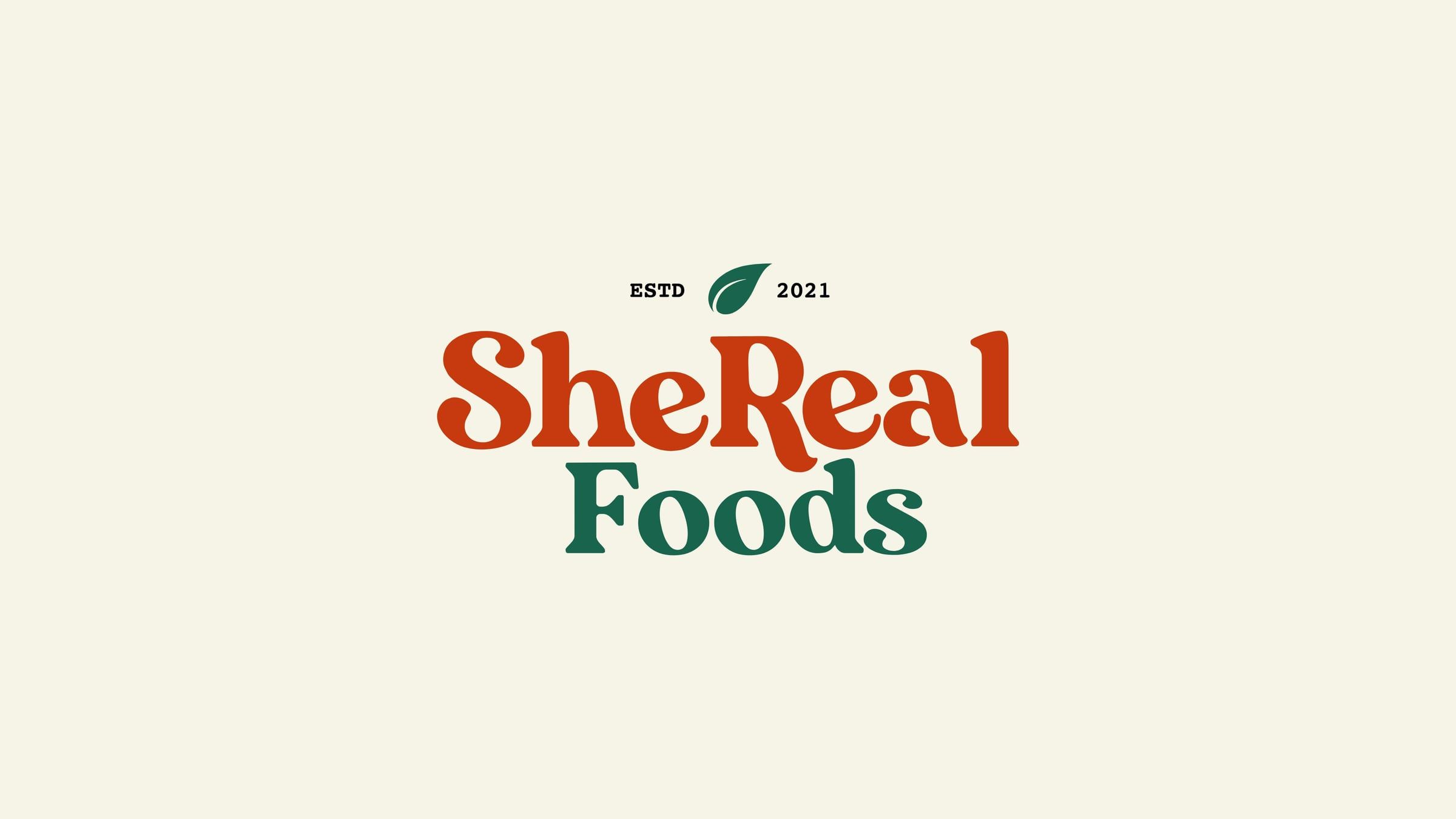 SheReal Foods logo, established 2021