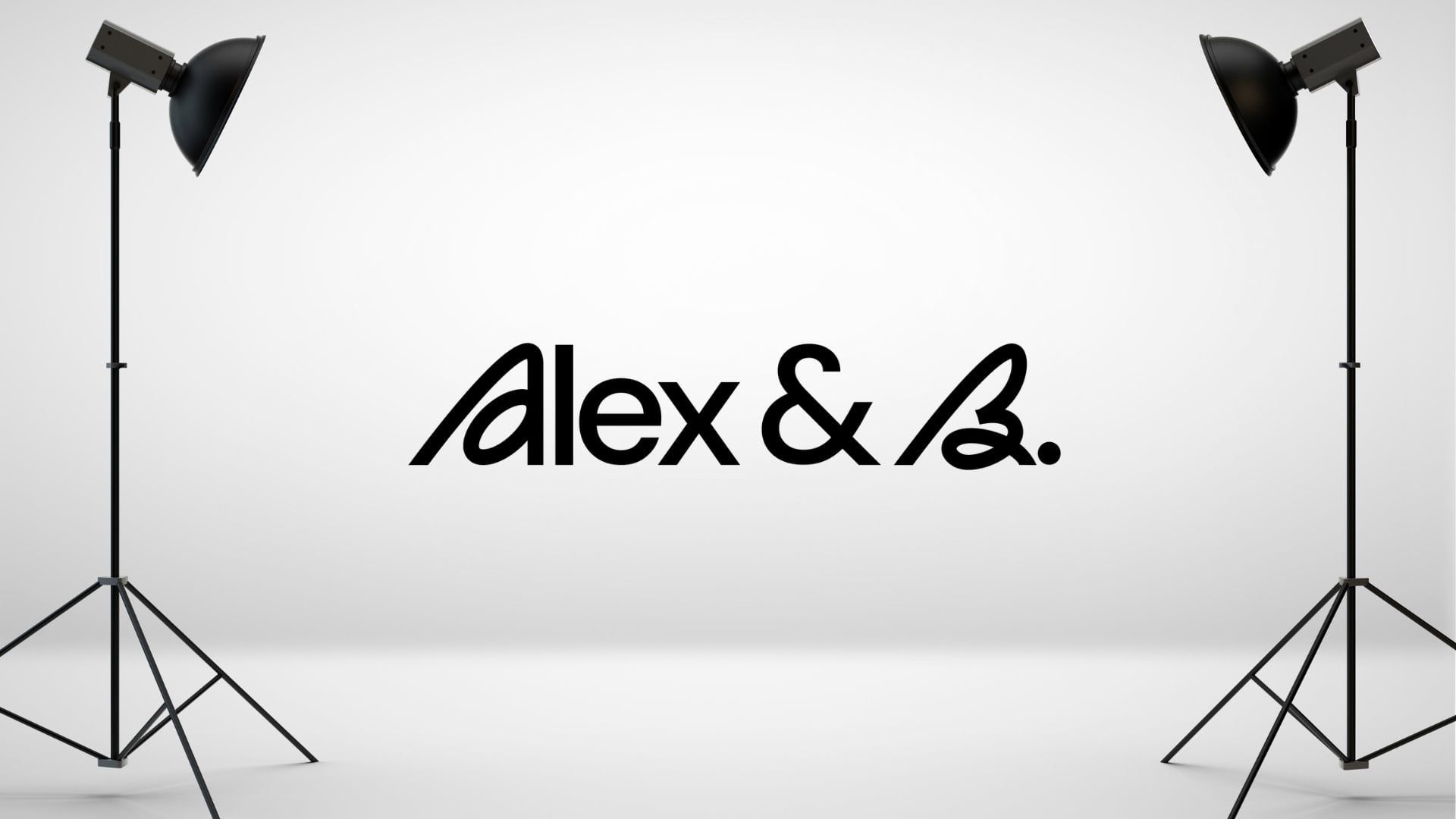 Alex & B logo between studio lights