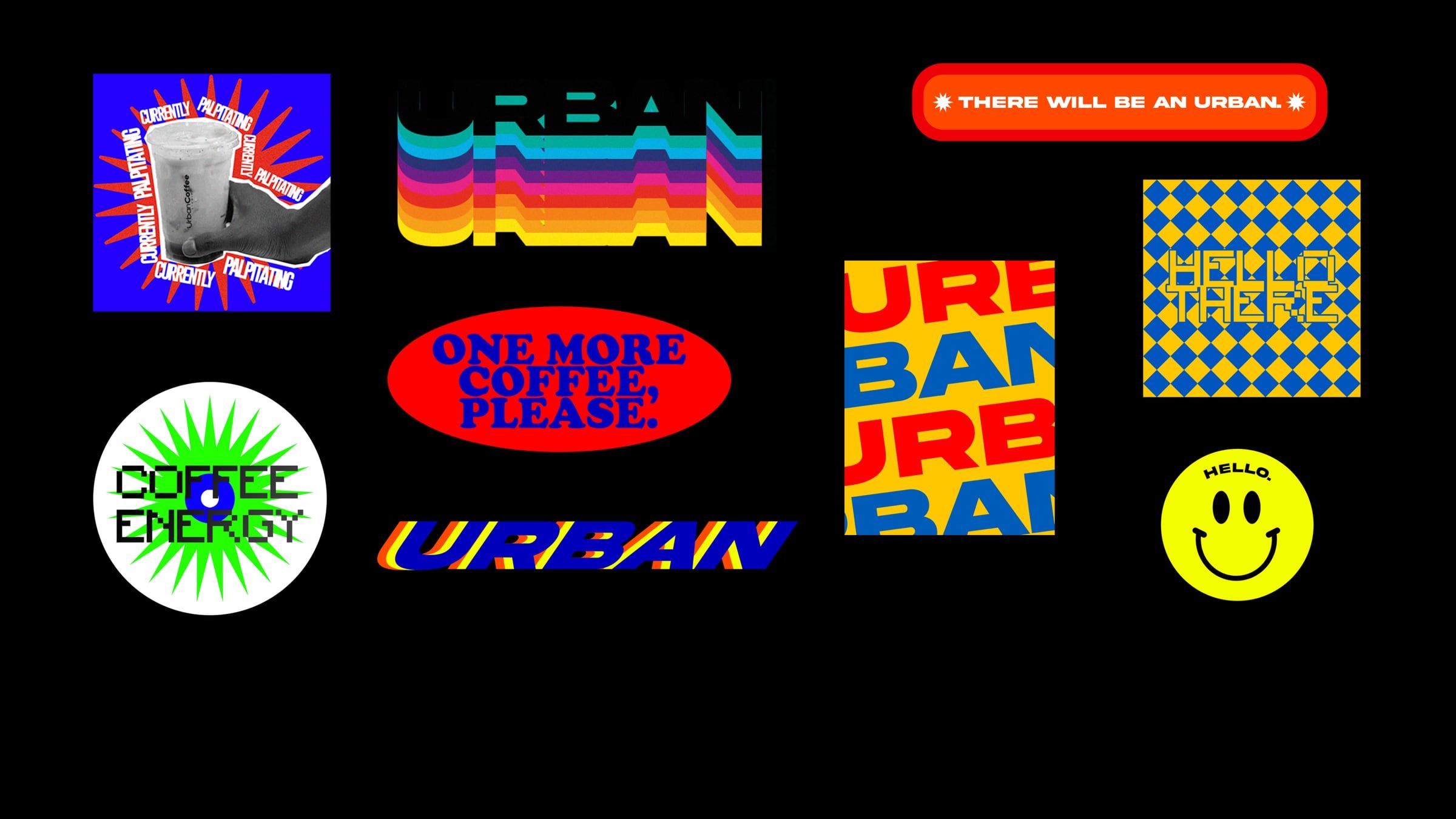 Retro sticker and badge set