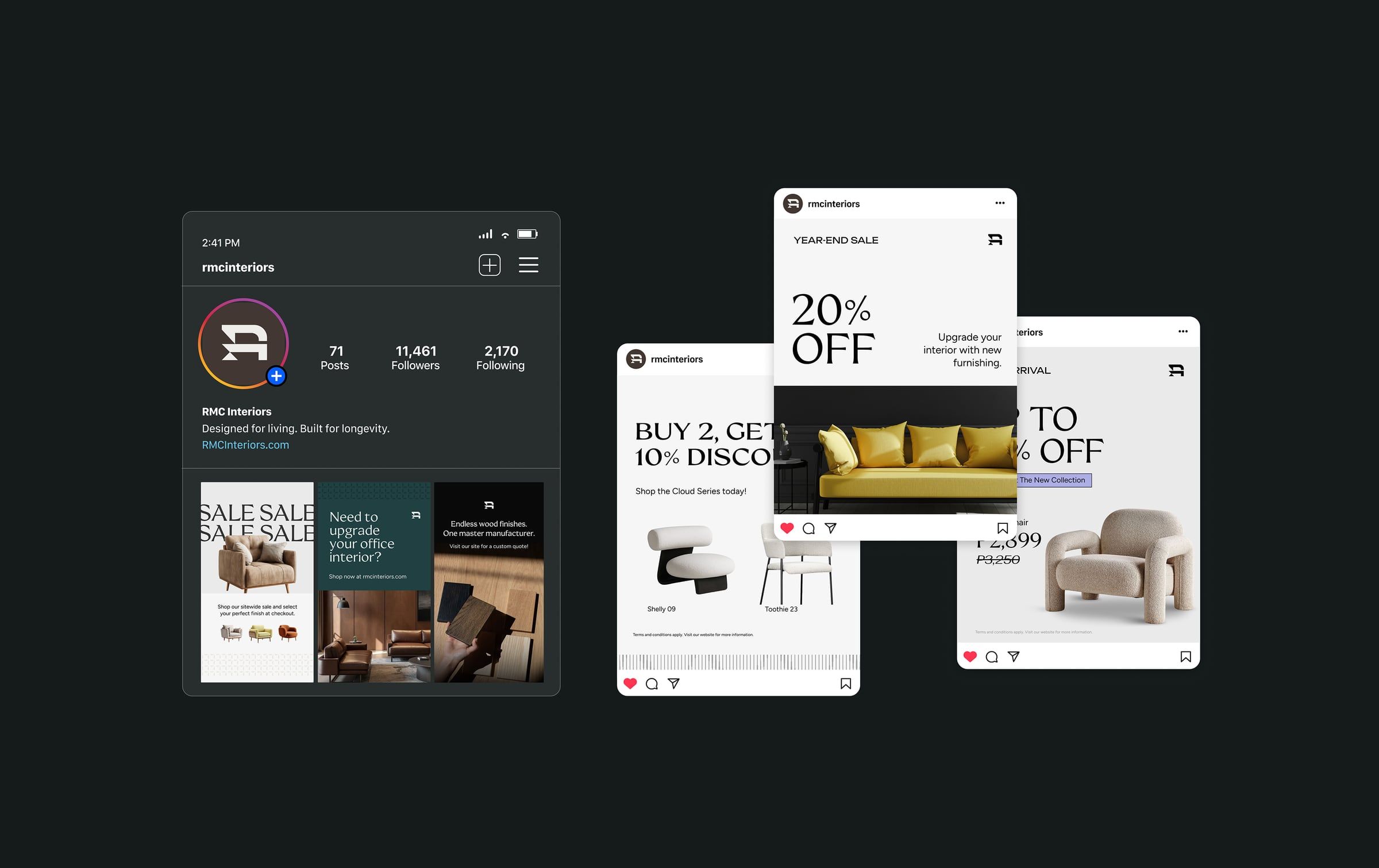 Instagram profile and promotional posts
